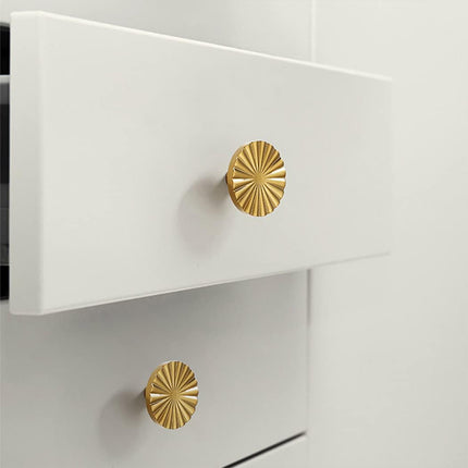 Sunflower Cabinet Handle Single Hole Gold Drawer Pull for Wardrobe Closet Door