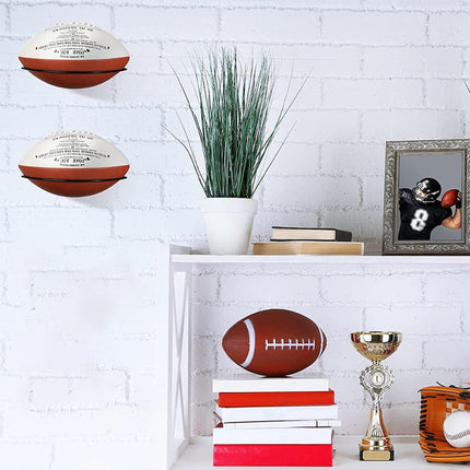 Wall Mounted Football Display Rack Metal Sports Holder for Rugby Soccer Ball Use