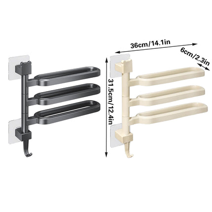 Punch-free Towel Rack Basic Model Rotatable Multi-rod Bathroom Toilet Towel Hang