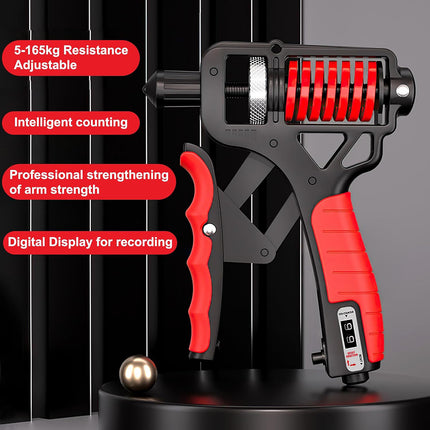 Adjustable Hand Gripper 5 to 165kg High Carbon Steel with Digital Counter