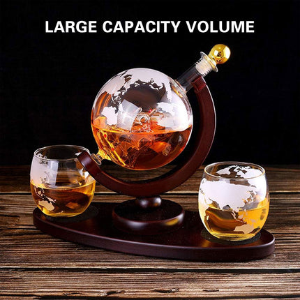 Globe Wine Decanter Glass Bottle Divider Whisky Liquor Dispenser For Home Bar