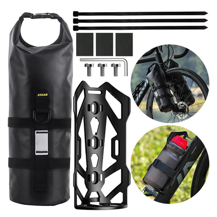 Bike Fork Bag 5L Waterproof TPU Roll Top Front Fork Storage Pouch Universal