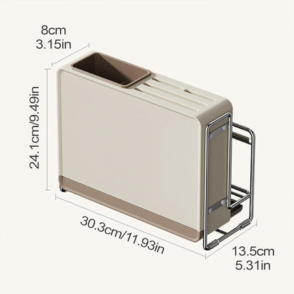 Draining Countertop Knife Cutlery Storage Rack for Kitchen Utensils Space Saving
