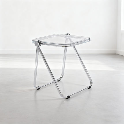Foldable Transparent Small Coffee Table for Living Room Bedroom Space Saving