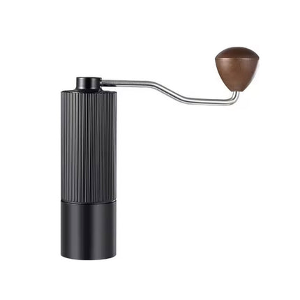 Hand Crank Coffee Grinder Stainless Steel Burr Mill Portable Black Wood Knob