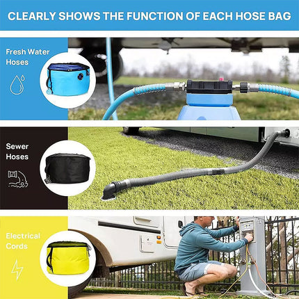 Hose Storage Bag Caravan Camping RV Cable Water Hose Electrical Cords Organizer