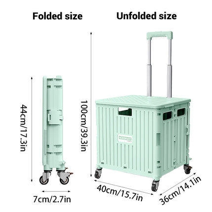 Portable Foldable Shopping Cart Grocery Trolley Wheels Collapsible Supermarket