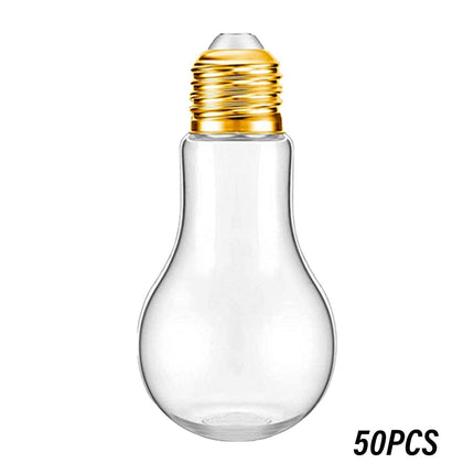 50PCS 100ML Transparent Bulb Bottle Plastic Candy Jar Storage Container Reusable