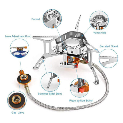 Outdoor Camping Portable Triangle Stove Stainless Steel High Heat Output Durable