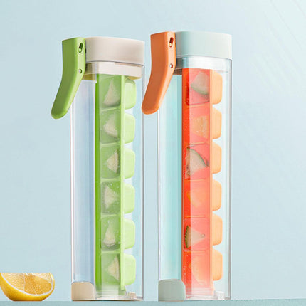 2pcs Press Ice Cube Tray 6 Grid Small Mould with Lid Ice Storage Box for Freezer