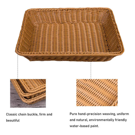 Hand Woven Rattan Tray Snack Serving Dish Hotel Fruits Pastry Plate Basket