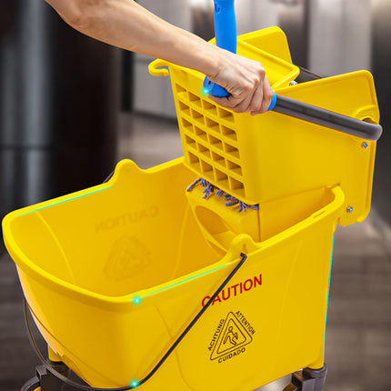 32L Wringer Mop Bucket with Mop Sturdy PP Material for Home Floor Cleaning Use