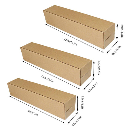 50pcs Long Strip Carton Flat Square Durable Shipping Boxes for Packaging Storage