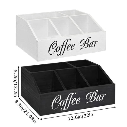 Wooden Coffee Capsule Storage Box Desktop Tea Bag Rack Organizer for Counter