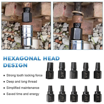 10X Broken Head Bolt Screw Cap Extractor Screw Hexagon Socket Bolt Removal Tool