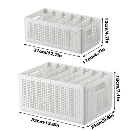 Wardrobe Storage Basket Set Multi-Size Compartment Boxes for Clothes Storage