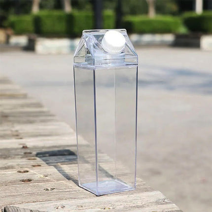 500ml/750ml Large Capacity Portable Clear Plastic Milk Cup Leak Proof with Lid
