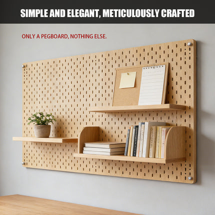 Wall Mounted Pegboard Storage Rack No Drill Organizer Tool Shelf Home Office