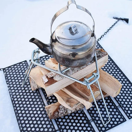 Folding Tripod Camping Stove Rack Triangle Pot Stand Outdoor Cooker Use