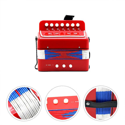 Portable 7-Key Accordion for Kids Beginners Early Music Education Home School