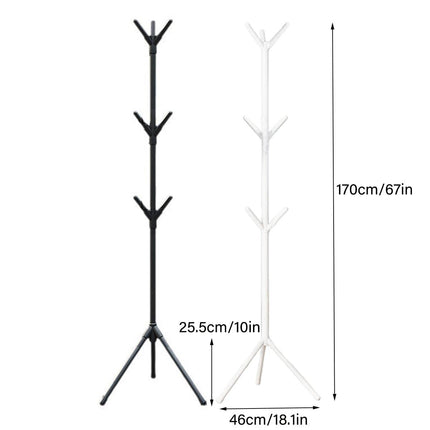 6Hooks Coat Stand Rack Clothes Hanger Hat Tree Jacket Umbrella Storage Organizer