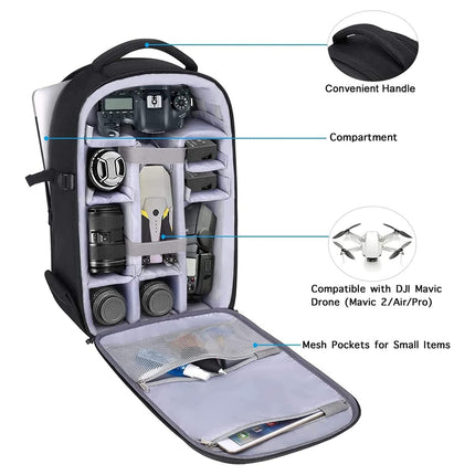 Camera Backpack Waterproof Hardshell Customisable Photography 44 x 30 x 19cm