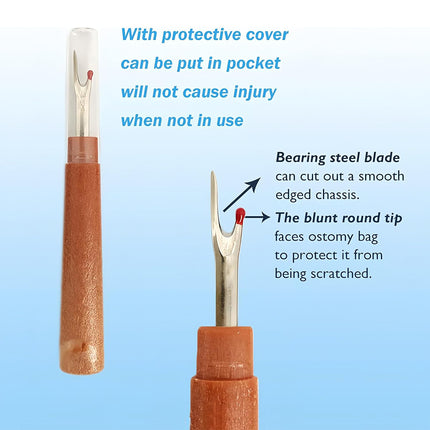 20PCS Wood Grain Seam Ripper Thread Cutter Sewing Tool With Lid Durable