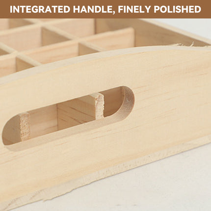 Essential Oil Tray 15ml Capacity 30 Grid Solid Wood Organize Display Storage
