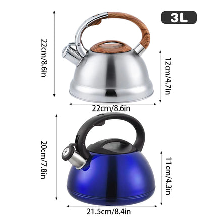 Stainless Steel Whistling Kettle Induction Heat Resistant Handle Home Tea Pot