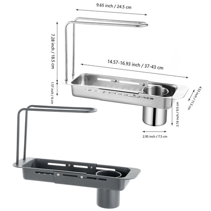 Retractable Kitchen Sink Draining Rack Water Filter Basket Storage Shelf Home