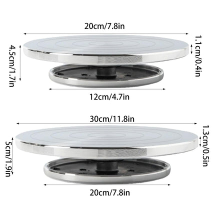 Ceramic Manual Turntable Aluminum Alloy Revolving Stand Double-Sided Usable