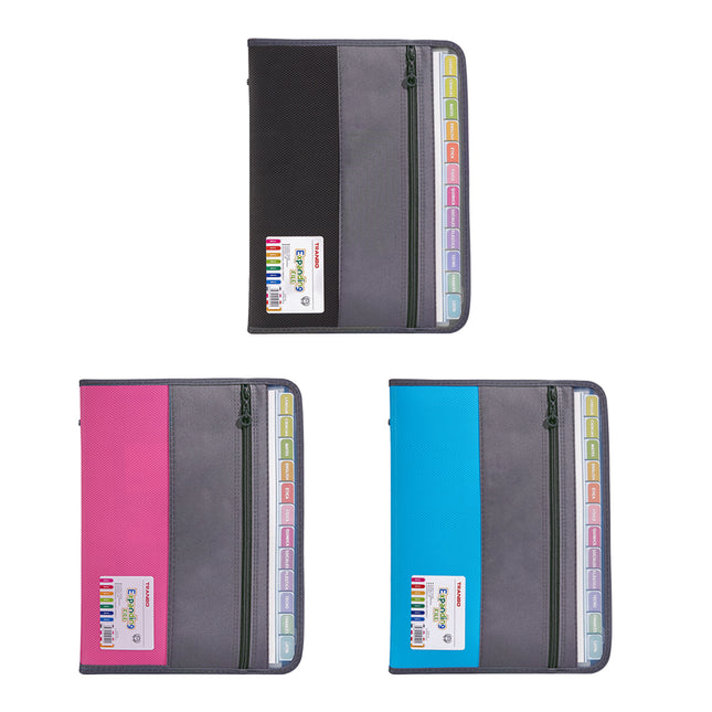 Double Zipper 13 Pocket Accordion File Folder Waterproof Durable for Documents