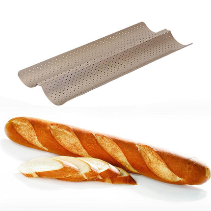 Nonstick Baguette Baking Tray 2 Compartments Bread Mould  Homemade Bread Stick