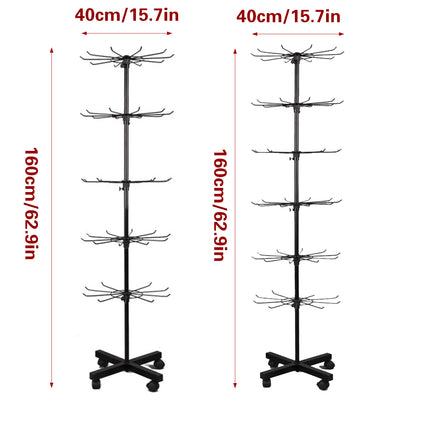Rotating Jewellery Display Stand 5 6 Tier Metal Rack With Wheels Adjustable