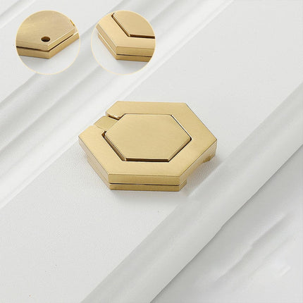 Modern Cabinet Door Handle Single Hole 6 Sided Pull Handle for Drawer Closet
