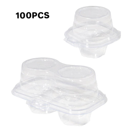 100PCS Transparent Cupcake Packaging Box Muffin Container Bakery