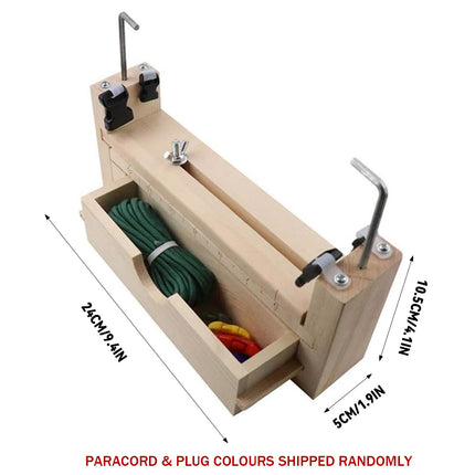Solid Wood Paracord Bracelet Jig Adjustable Braiding Maker Tool Storage Drawer