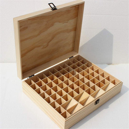 74 Slot Wooden Essential Oils Storage Box 1 Tier Bottle Organizer Rack