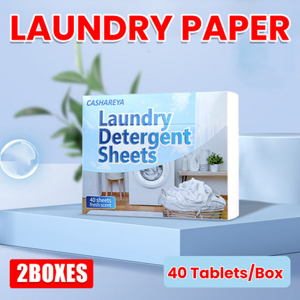 2 Boxes 80 Sheets Concentrated Laundry Detergent Sheets Active Stain Removal