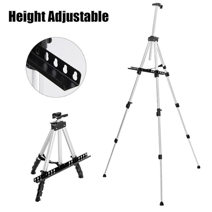 4 Section Aluminum Alloy POP Stand Portable Telescopic Easel Advertising Shelf