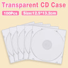 100pcs Transparent Square CD DVD Storage Box Protective Plastic Case for Discs
