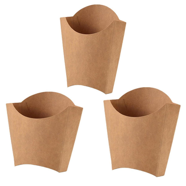 100pcs Kraft Paper Popcorn Box Folding Baking Box Party Snack Treat Container
