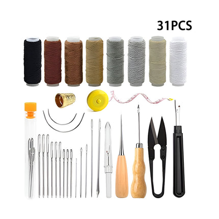 Hand Sewing Kit Canvas Leather Craft 31 or 37PCS Big Eye Needles Cotton Thread