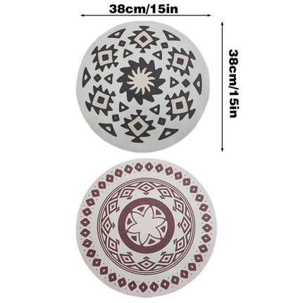 4PCS Bohemian Placemats Round Printed Table Mat Easy Clean Heat Resistant Dining