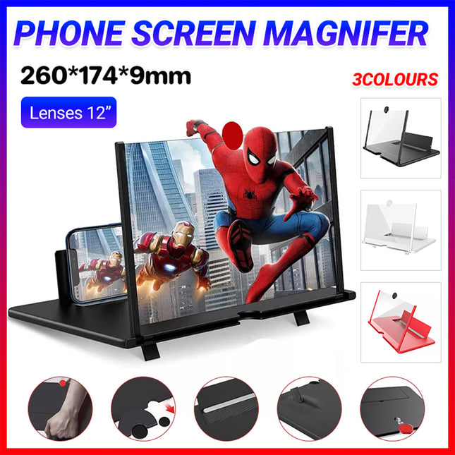 12" Folding Amplifier Stand Adjustable 3D Mobile Phone Screen Magnifier