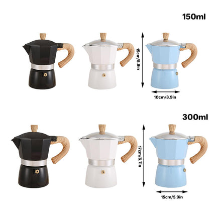 Portable Coffee Maker Wood Grain Handle Outdoor Manual Espresso Machine Camping