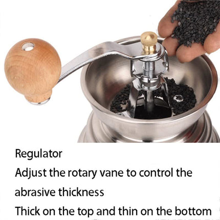 Manual Stainless Steel Grinder with Ceramic Core for Coffee Beans Rice Sesame