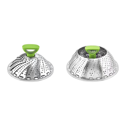 Folding Stainless Steel Steamer Basket Expandable Safe Durable Easy To Use