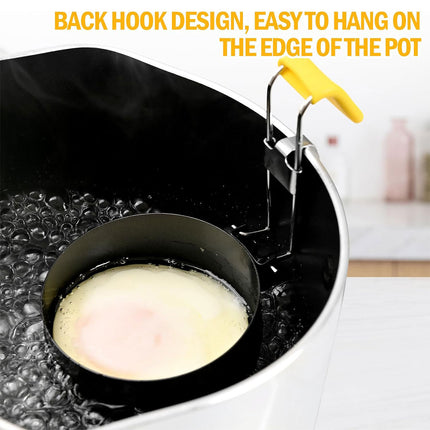 2PCS Collapsible Ear Hanging Non-Stick Heat Resistant Round Egg Steamer