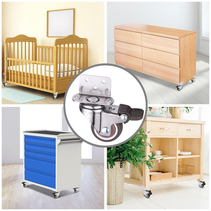 L Type Furniture Casters 4pcs 90-Degree Right Angle Small Wheel Furniture Wheels